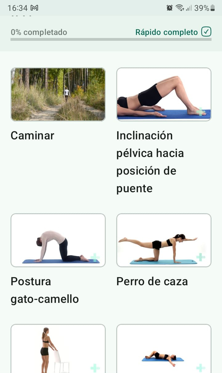 Programa de ejercicios en línea Inestabilidad lumbar